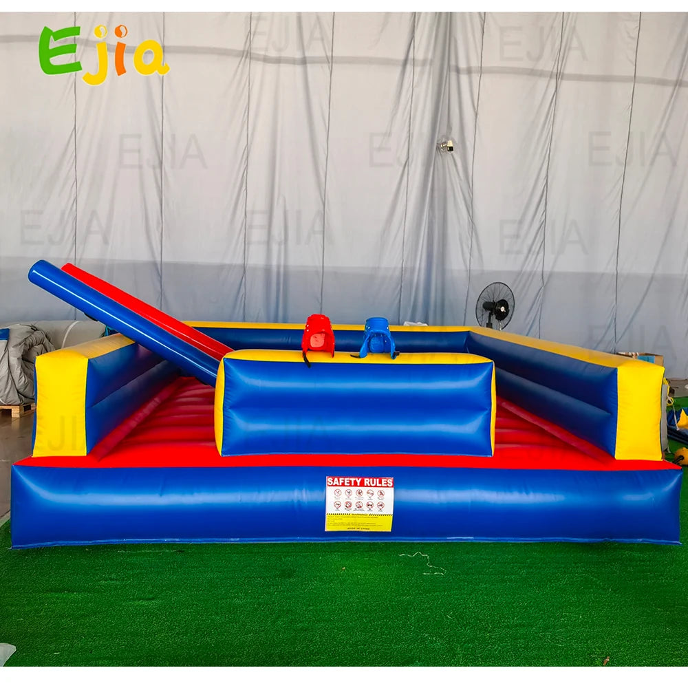 2 Person 13*13ft - Inflatable Gladiator Fighting Game Inflatable Joust Fighting Arena With Joust Sticks PVC Jousting For Outdoor