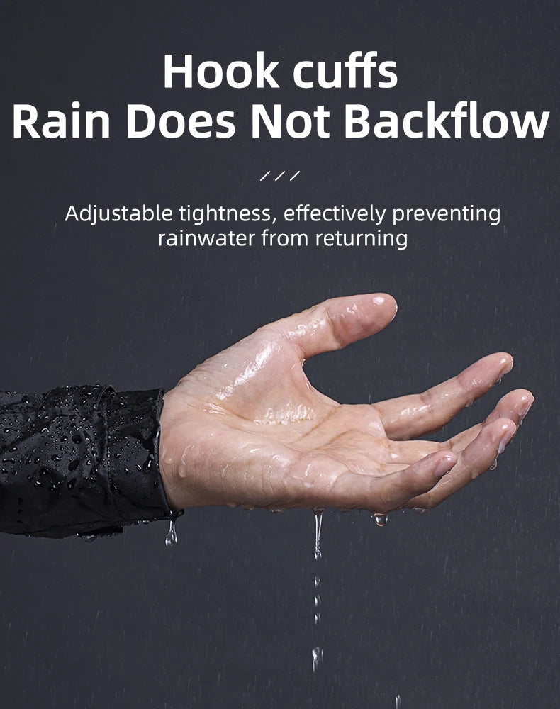 ROCKBROS Cycling Raincoat Outdoor Rain Jacket Men Breathable Reflective Hooded Raincoat Waterproof Windbreaker European Size