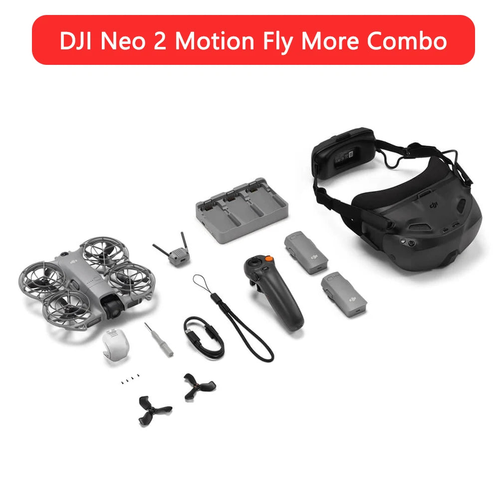 DJI Neo 2 4K Drones With Camera Palm Takeoff & Landing Gesture Control Smooth Reliable Tracking 12m/s Faster Tracking Speed Lightweight Foldable Mini Drone All-Around Safety & Flexible Flight With 3 Batteries