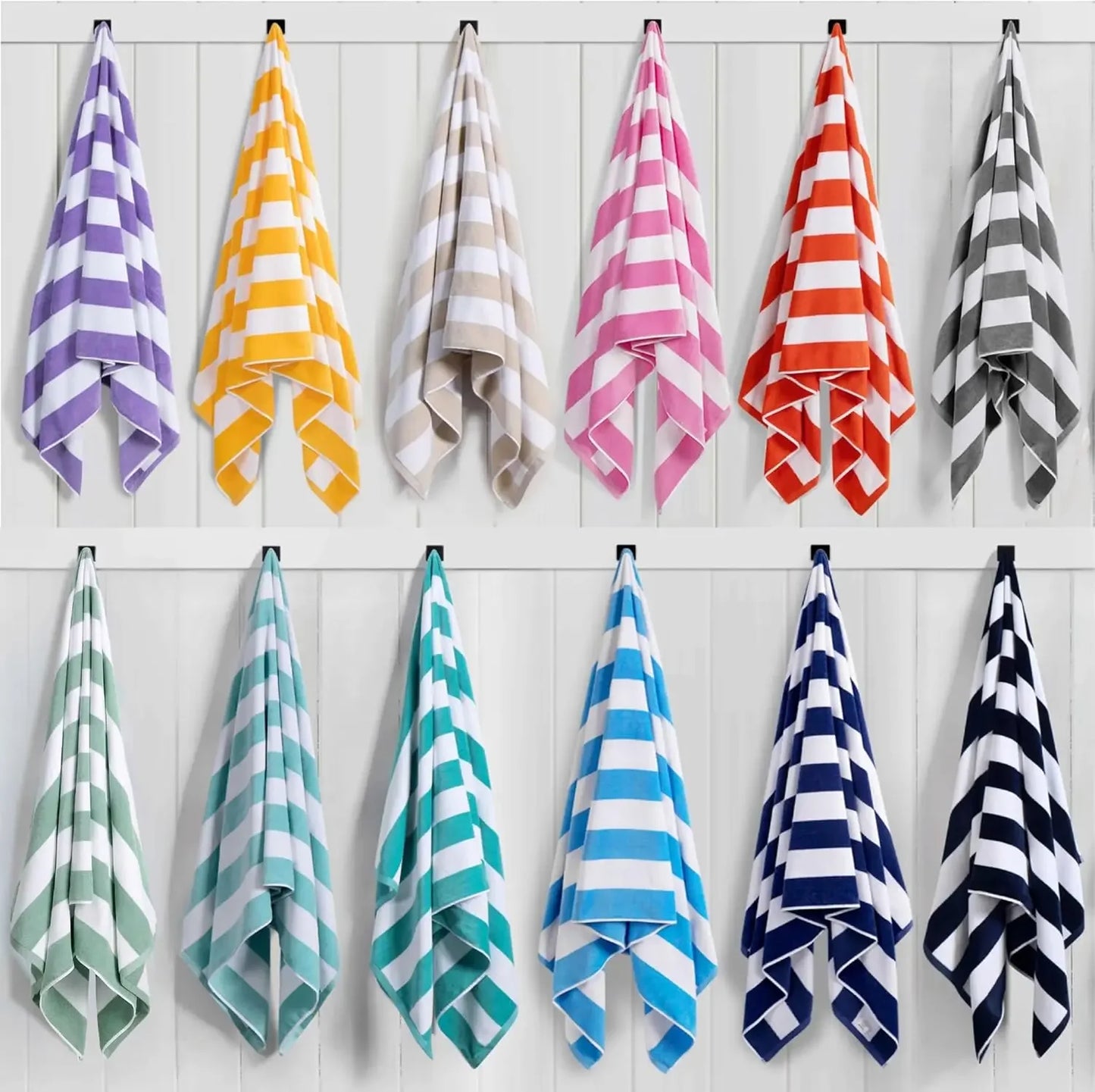 Large Oversized Beach Towel - Big Cotton 36 x 70 Inch Striped Pool Towel, Large Cabana Soft Swimming Towel for Adult Men Women,Chiffon