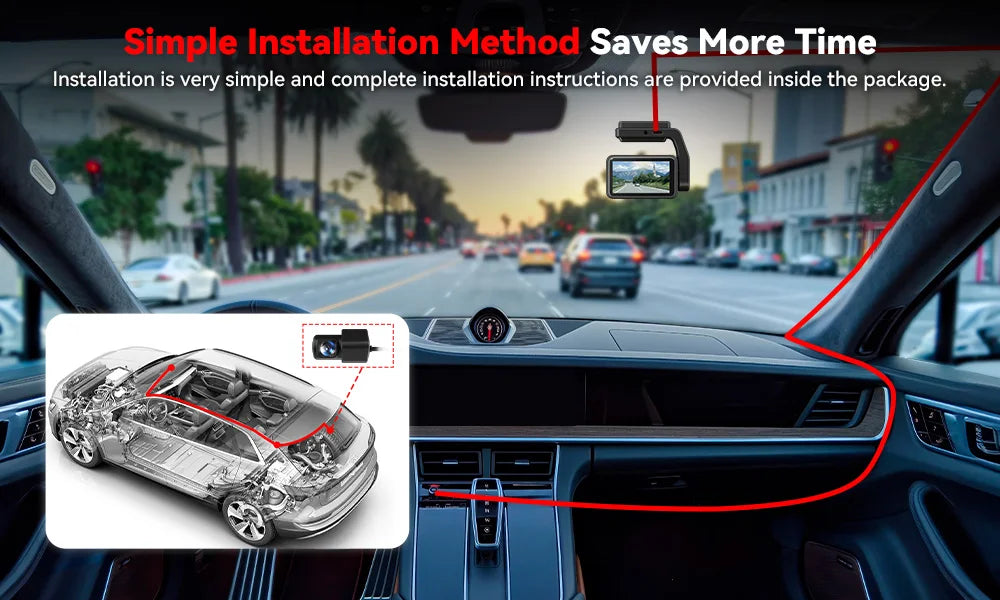 REDTIGER A4 4k Dash Cam Front and Rear Drive Recorder GPS& 5G WiFi Touch Screen Night Vision 24H Parking Mode Voice Control