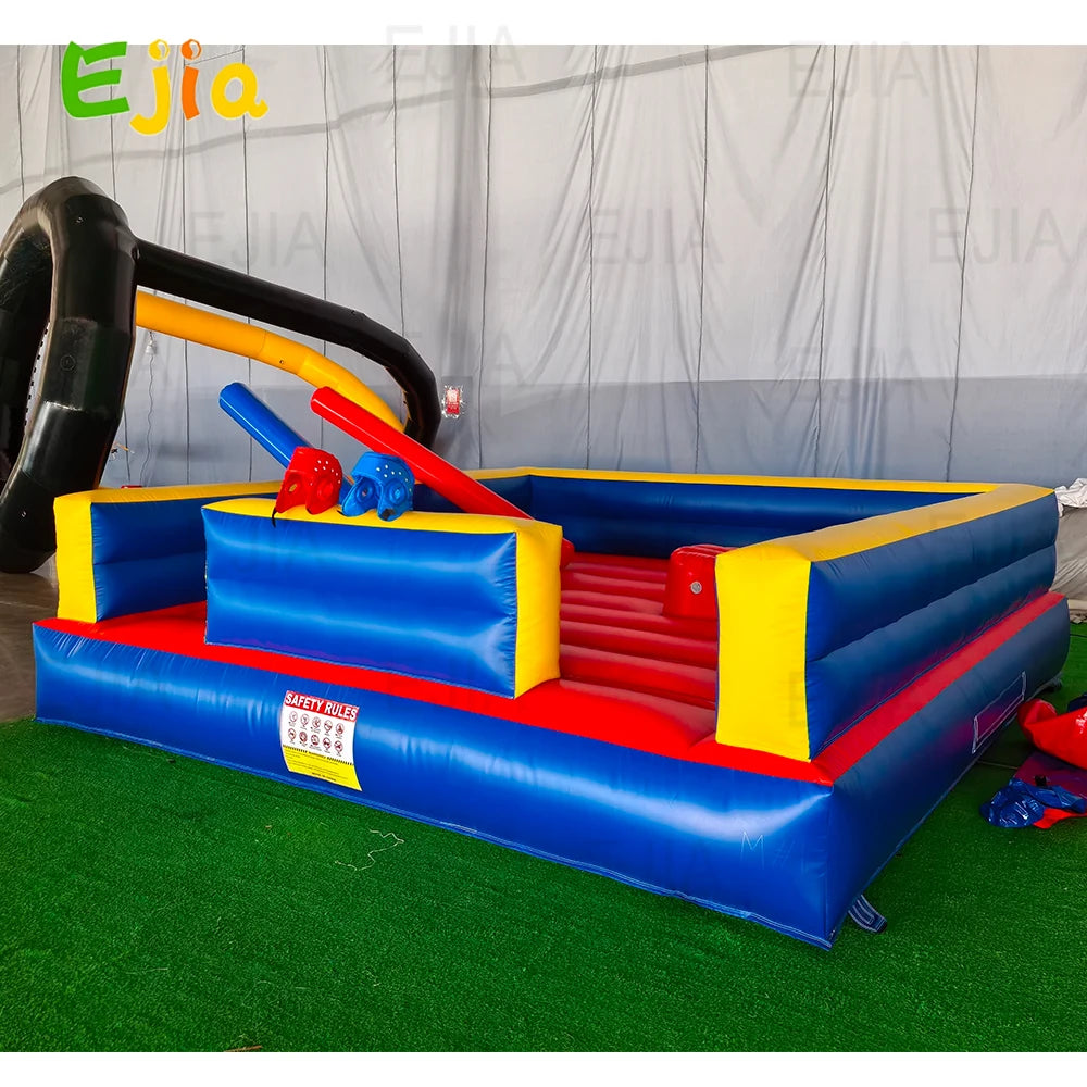 2 Person 13*13ft - Inflatable Gladiator Fighting Game Inflatable Joust Fighting Arena With Joust Sticks PVC Jousting For Outdoor