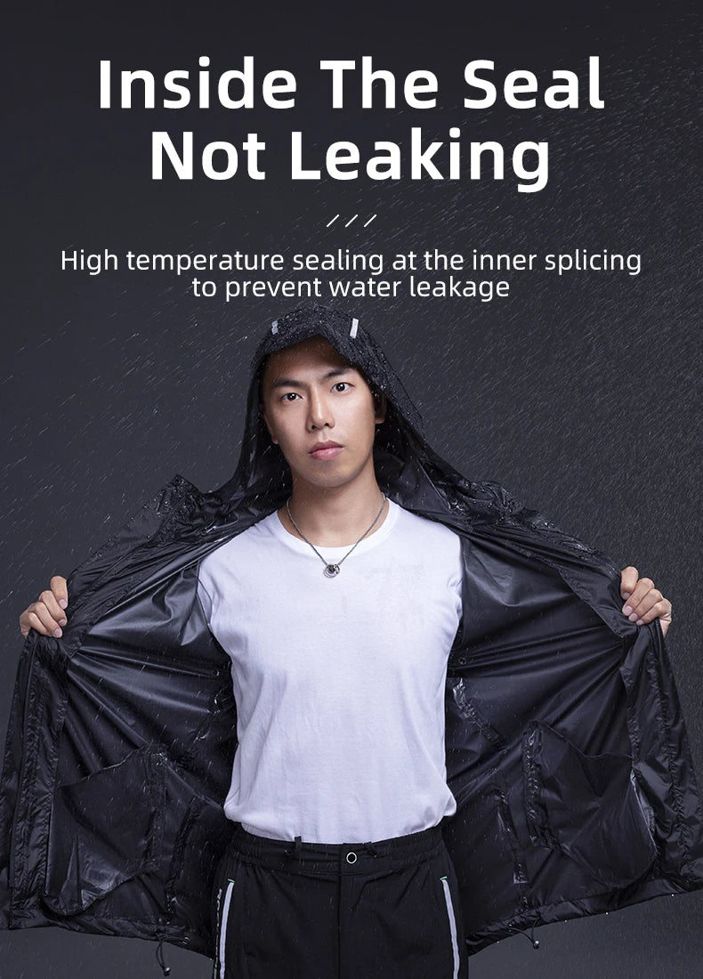 ROCKBROS Cycling Raincoat Outdoor Rain Jacket Men Breathable Reflective Hooded Raincoat Waterproof Windbreaker European Size