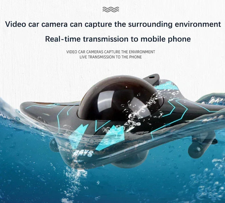 6Ch Rc Boat Submarine with Camera Underwater Remote Control Wifi Fpv Remote Control Boats Radio Control Toys for Children Gifts