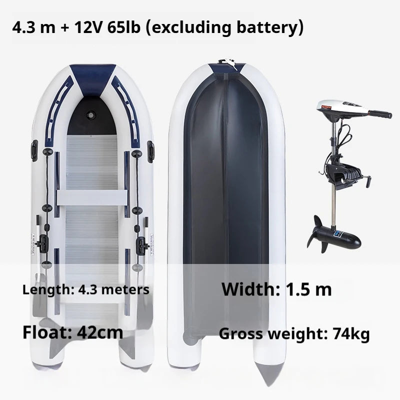 5–6 Person Inflatable Assault Boat 3.8m PVC Fishing Raft with Aluminum Floor, Anti-Collision Design & Rowing Accessories 2025