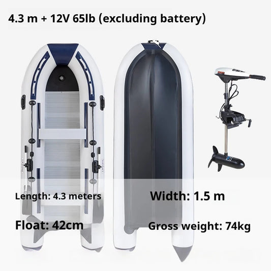 5–6 Person Inflatable Assault Boat 3.8m PVC Fishing Raft with Aluminum Floor, Anti-Collision Design & Rowing Accessories 2025