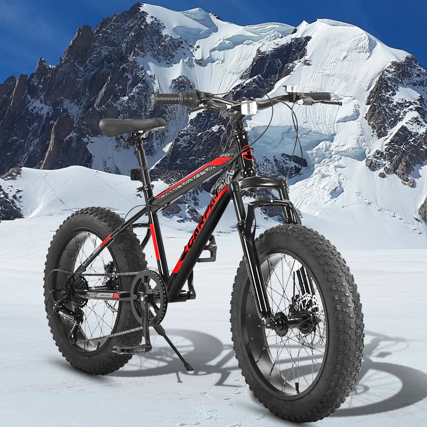 Ecarpat 20 x 4.0 Inch Tire Kids' Bike, Wide Fat Tire Mountain Bike, 7 Speed for Boys Girls Children Kids' Bicycles, Steel Frame