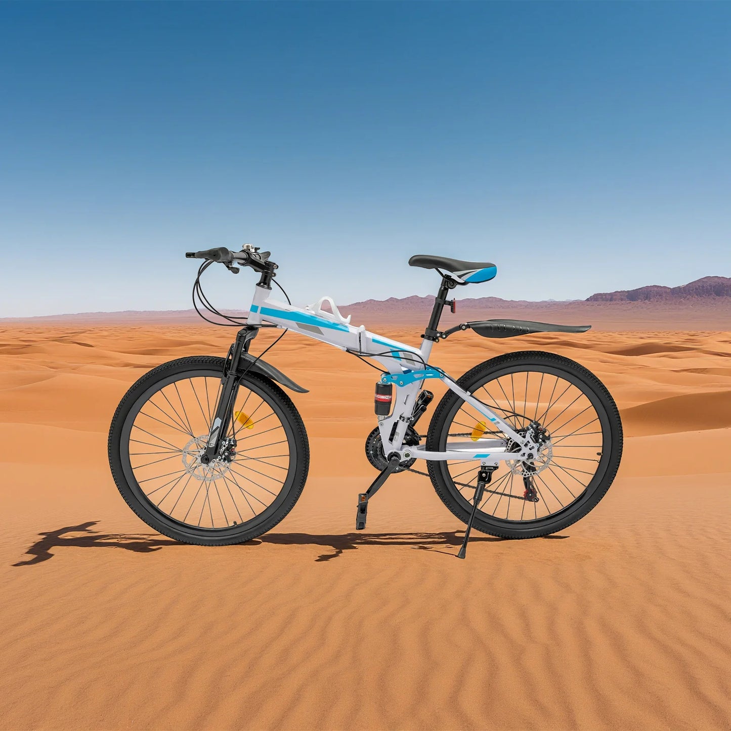 21 Speed Foldable Mountain Bike, 5.64 * 3.48 Ft Mountain Bike Suitable for Daily Commuting, Fitness, And Racing