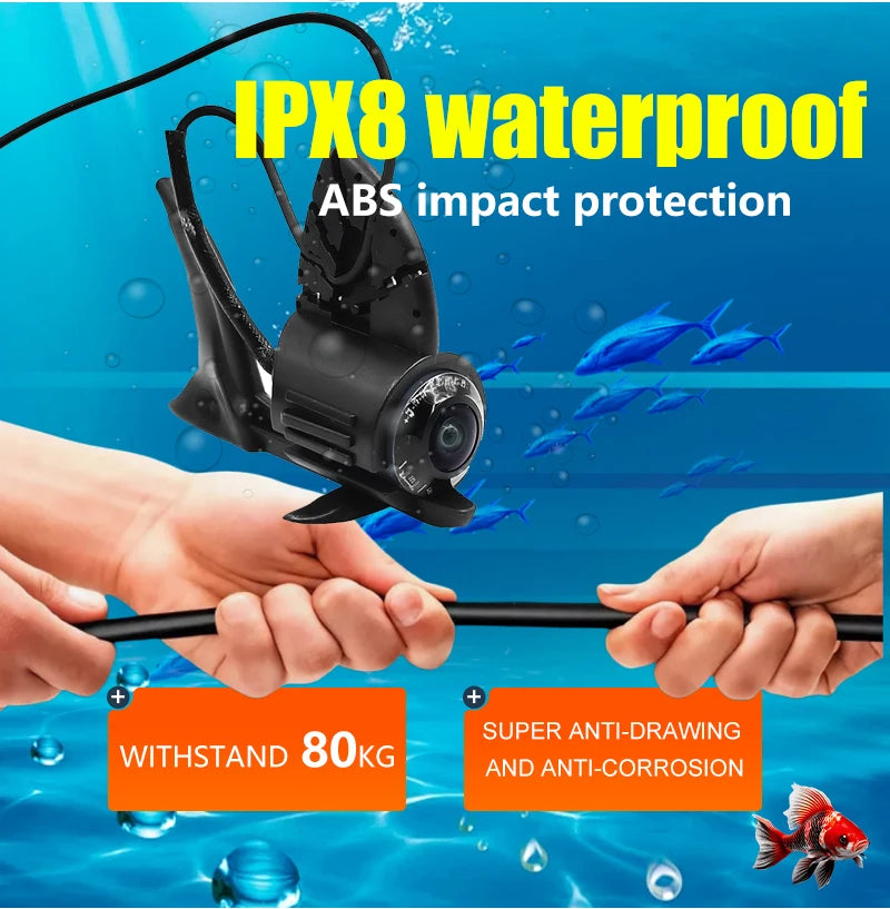 4.3 Inch HD Underwater Fishing Camera Kit Portable Fish Finder Day&Night Dual Use Ice Fishing Camera with Cable/Bag