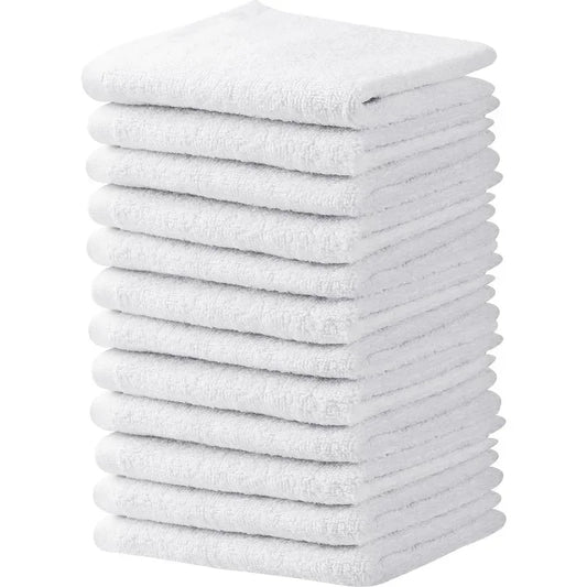 Pack of 12 ( 16 x 27 Inches) Highly Absorbent Towels for Hand, Salon,Gym, Beauty, Spa, and Home Hair Care (White)