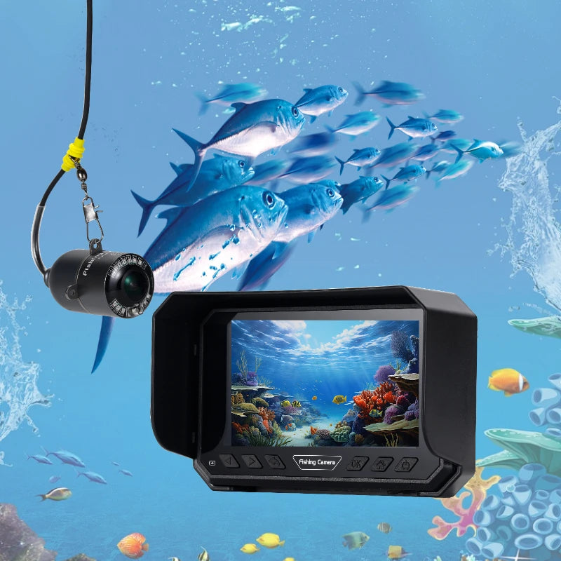 5''Underwater Fishing Camera,1080P Full HD Video Recording,Real-time Depth & Temperature Monitoring,IP66,8000mAh Rechargeable