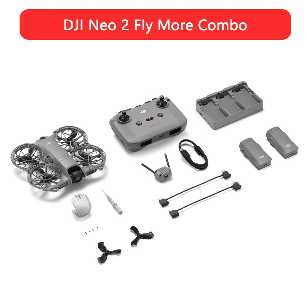 DJI Neo 2 4K Drones With Camera Palm Takeoff & Landing Gesture Control Smooth Reliable Tracking 12m/s Faster Tracking Speed Lightweight Foldable Mini Drone All-Around Safety & Flexible Flight With 3 Batteries