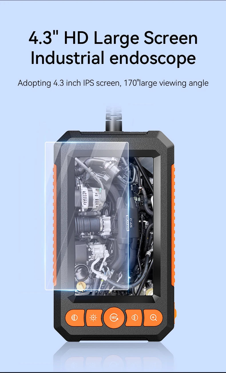 KERUI 1M/5M/10M/20M/30M Industrial Endoscope Camera 4.3 "Single Dual Lens HD 1080P Car Inspection Borescope IP67 Sewer Camera