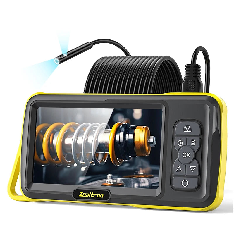 5'' IPS Screen Industrial Endoscope Video Dual Camera Pipe Car Inspection Borescope HD1080P 8mm USB Waterproof Probe with LEDs