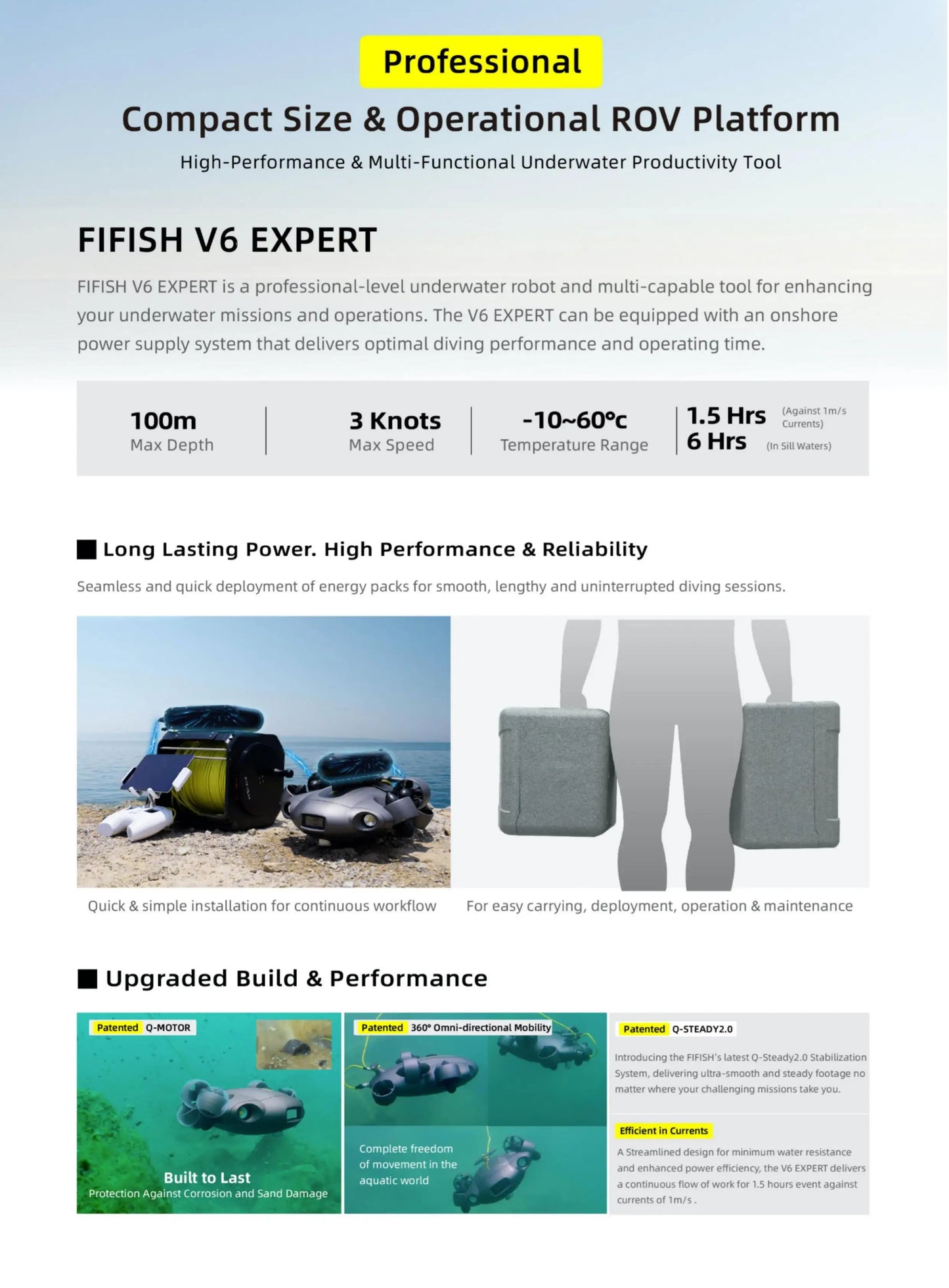 New Fifish V6E M200A Professional Underwater Drone 4k UHD Camera 100m Cable Vr Control Sea Robot Drone