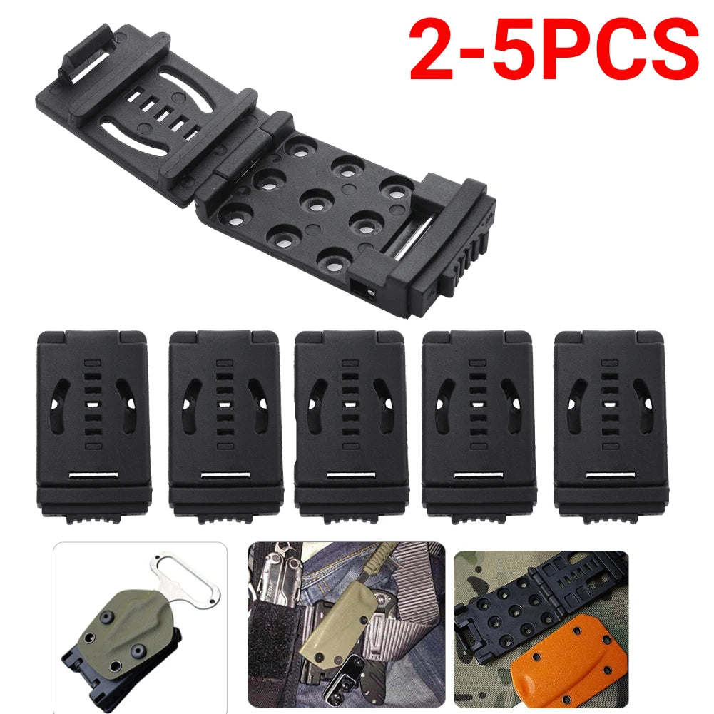 2-5pc K-Sheath Belt Clip Belt Scabbard Attach Knife Flashlight Hunting Camp Hiking EDC Outdoor Tool Multi-functional Waist Clips