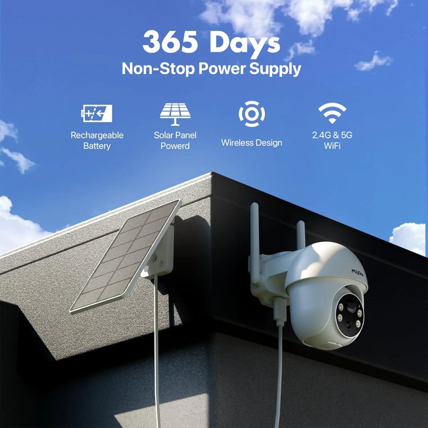 Wireless Solar Security Camera Kit 4-Cam Outdoor System with 2K Color Night Vision, AI Detection, No Subscription