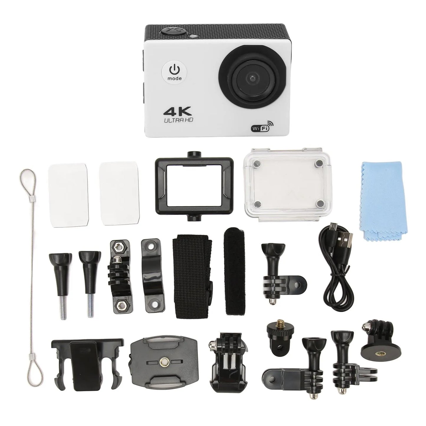 WiFi Action Camera Action Camera 4K HD 98.4ft Waterproof 2.0 Inch Screen WiFi Underwater Sports Camera for Outdoor Diving Helmet
