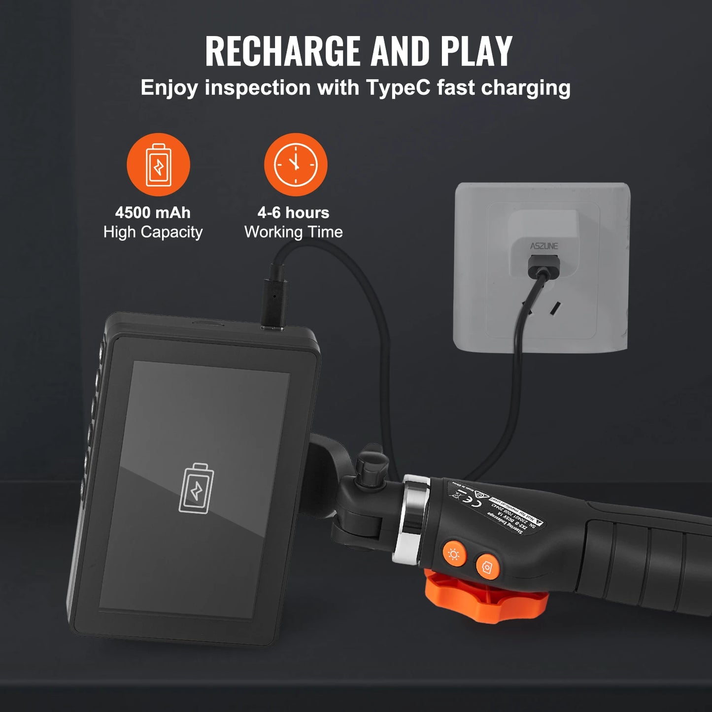 SucceBuy Articulating Borescope Camera w/ Light Two-way Articulated Endoscope Inspection with 6.4mm Tiny Lens 5"IPS 1080P Screen