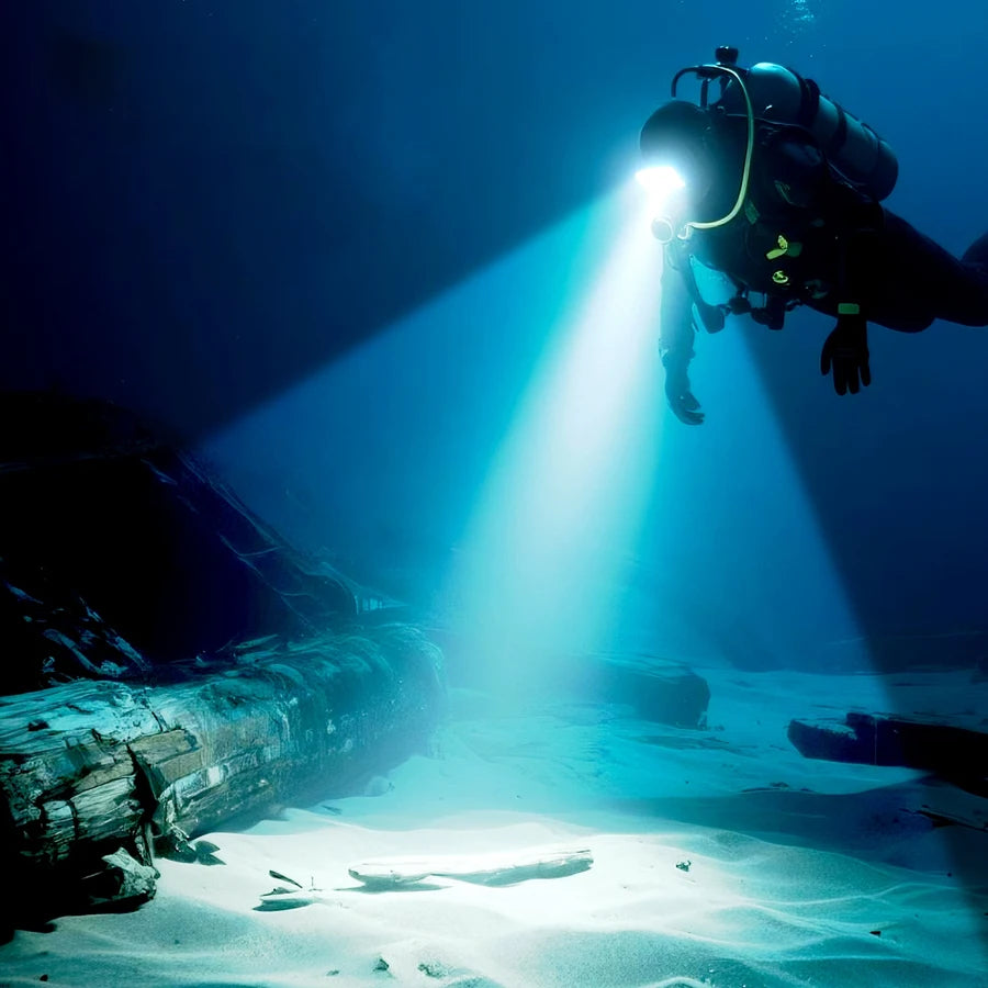 Professional IPX8 Waterproof Headlight LED Powerful Scuba Diving Headlamp 500000LM White Laser Underwater 120M  Dive Head Torch