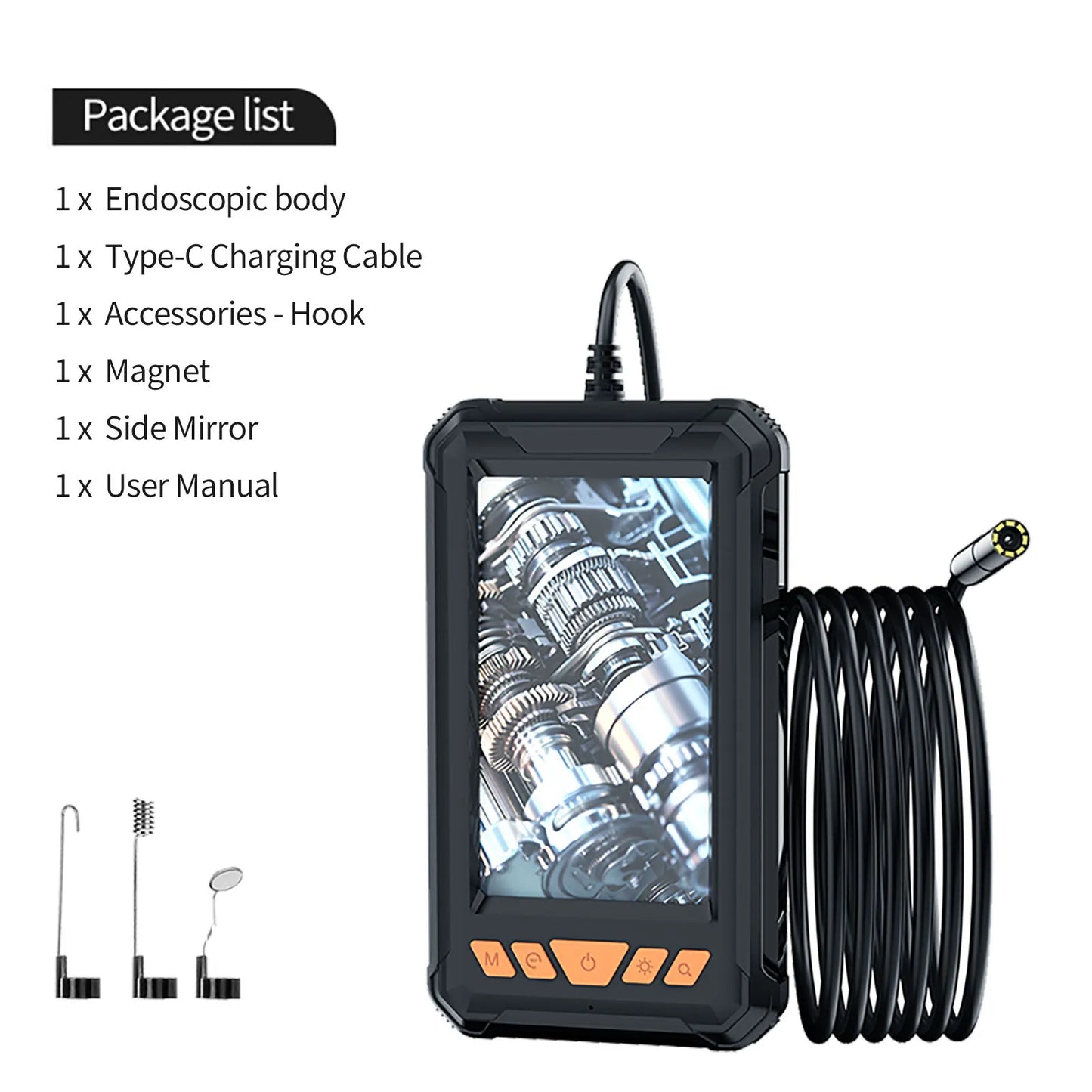 Single & Dual Industrial Endoscope Camera 4.3'' LCD Digital Handheld Borescope IP67 Waterproof HD1080P 8mm Pipe Sewer Camera