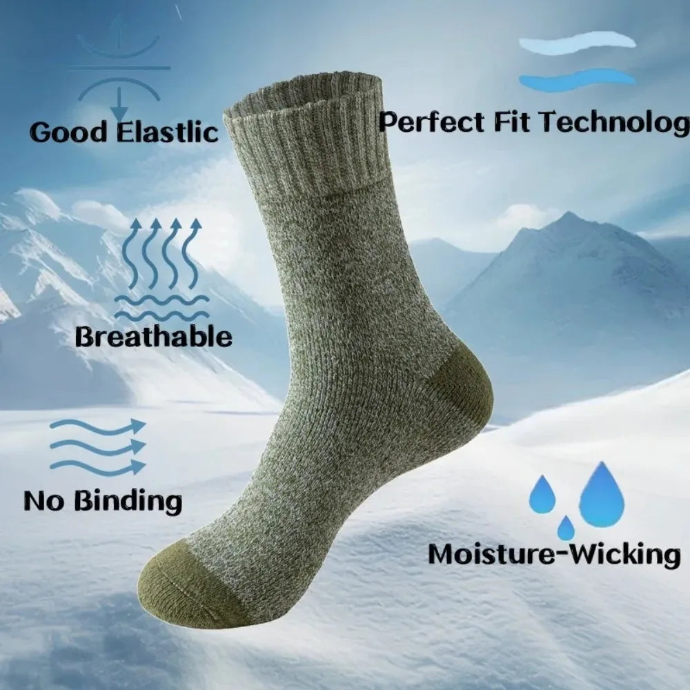 2026 New 5 Pairs Merino Wool Socks For Men, Super Thick Hiking Man Socks Thermal Socks For Cold Weather 2030