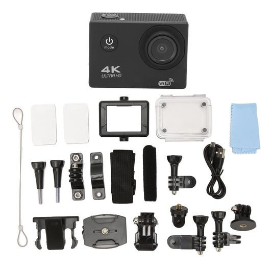 WiFi Action Camera Action Camera 4K HD 98.4ft Waterproof 2.0 Inch Screen WiFi Underwater Sports Camera for Outdoor Diving Helmet
