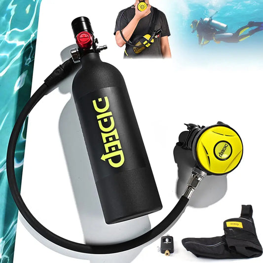 3.0 Cu ft Gas 300Psi Mini Scuba Tank with Backpack Strap, High Pressure Diving Equipment