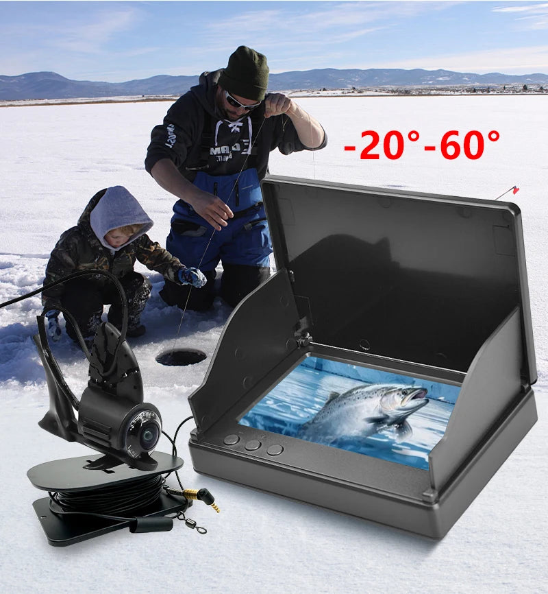 4.3 Inch HD Underwater Fishing Camera Kit Portable Fish Finder Day&Night Dual Use Ice Fishing Camera with Cable/Bag