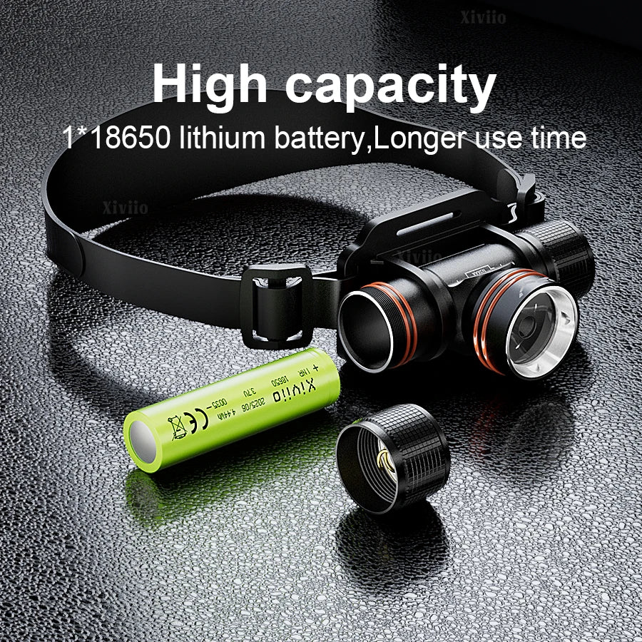 Professional IPX8 Waterproof Headlight LED Powerful Scuba Diving Headlamp 500000LM White Laser Underwater 120M  Dive Head Torch