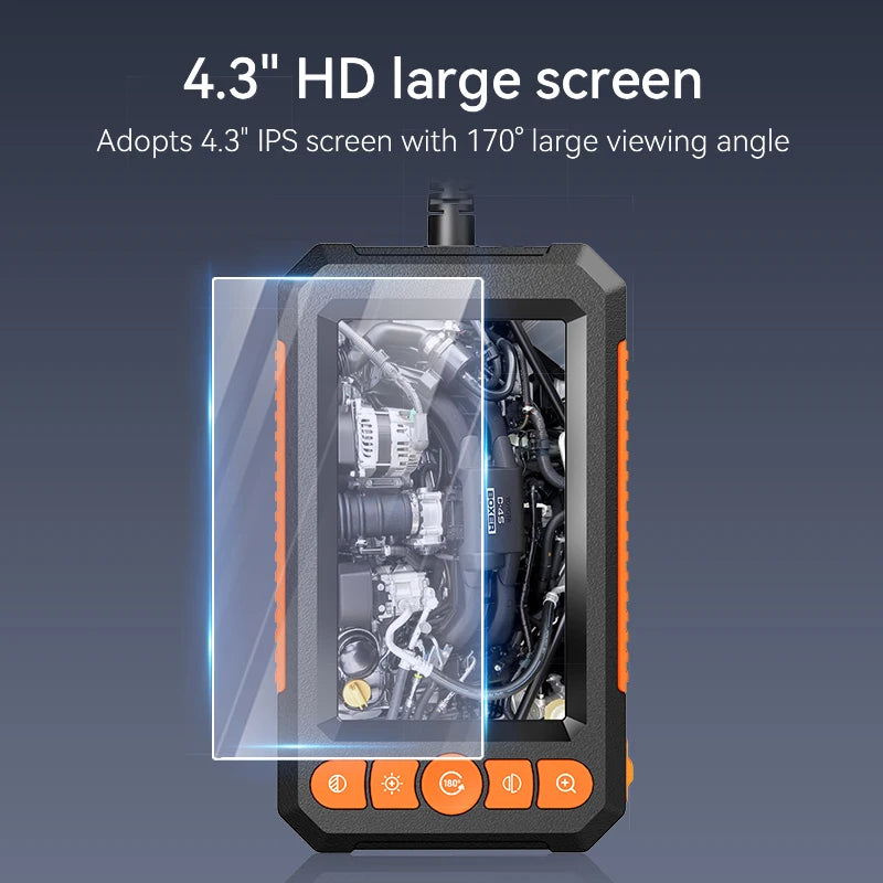 KERUI 1M/5M/10M/20M/30M Industrial Endoscope Camera 4.3 "Single Dual Lens HD 1080P Car Inspection Borescope IP67 Sewer Camera