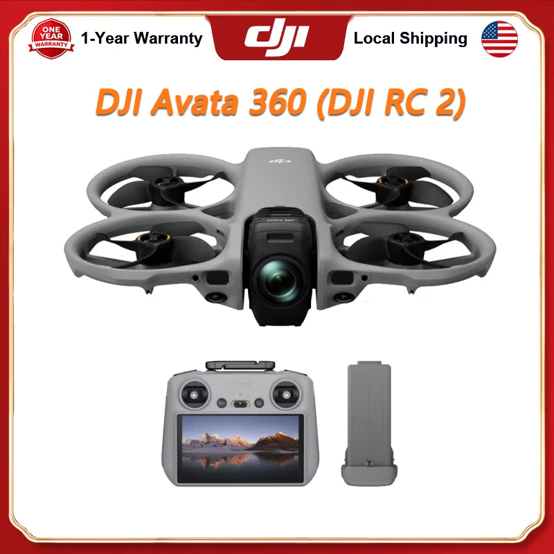 DJI Avata 360 (RC 2) Drones With 1-Inch 8K 360° Imaging for FPV & Aerial Filming, 360° Camera Drone With Propeller Guard. Includes RC 2 With a Built-In Screen Avata 360 DJI Drone for Precise Control