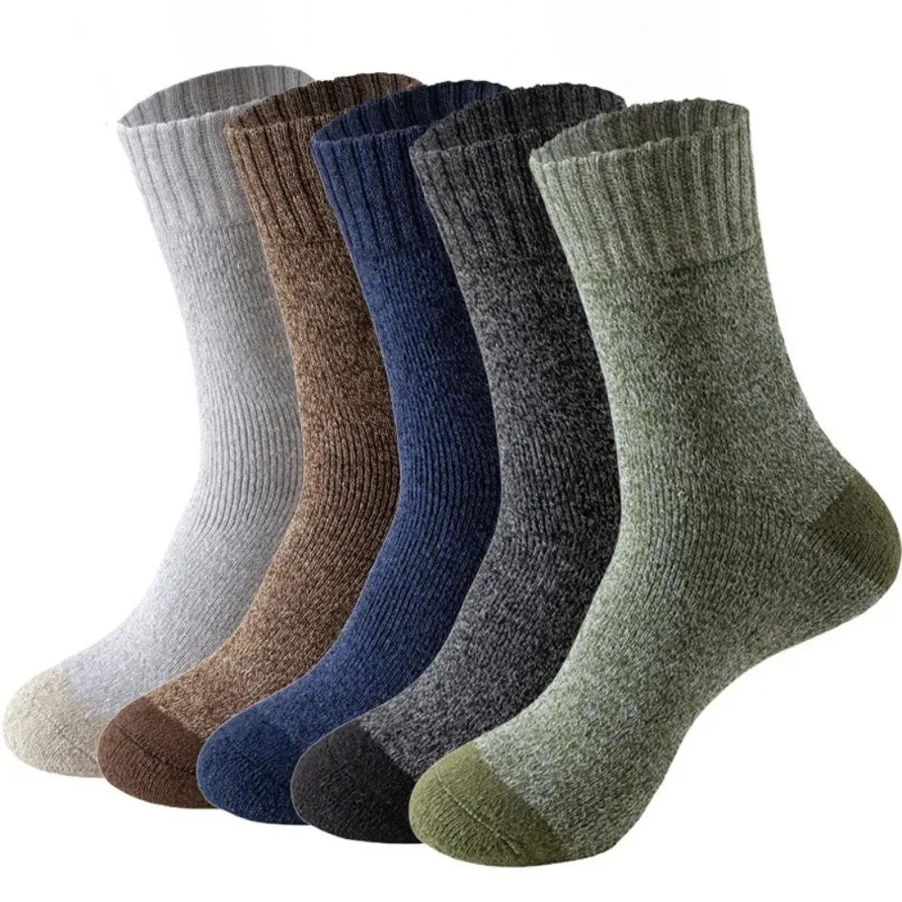 2026 New 5 Pairs Merino Wool Socks For Men, Super Thick Hiking Man Socks Thermal Socks For Cold Weather 2030