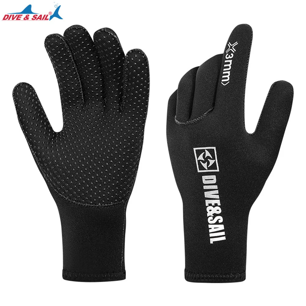 3mm Scuba Diving Gloves Anti Slip Five Finger Dive Gloves UV Protection Neoprene Gloves for Swimming Snorkeling