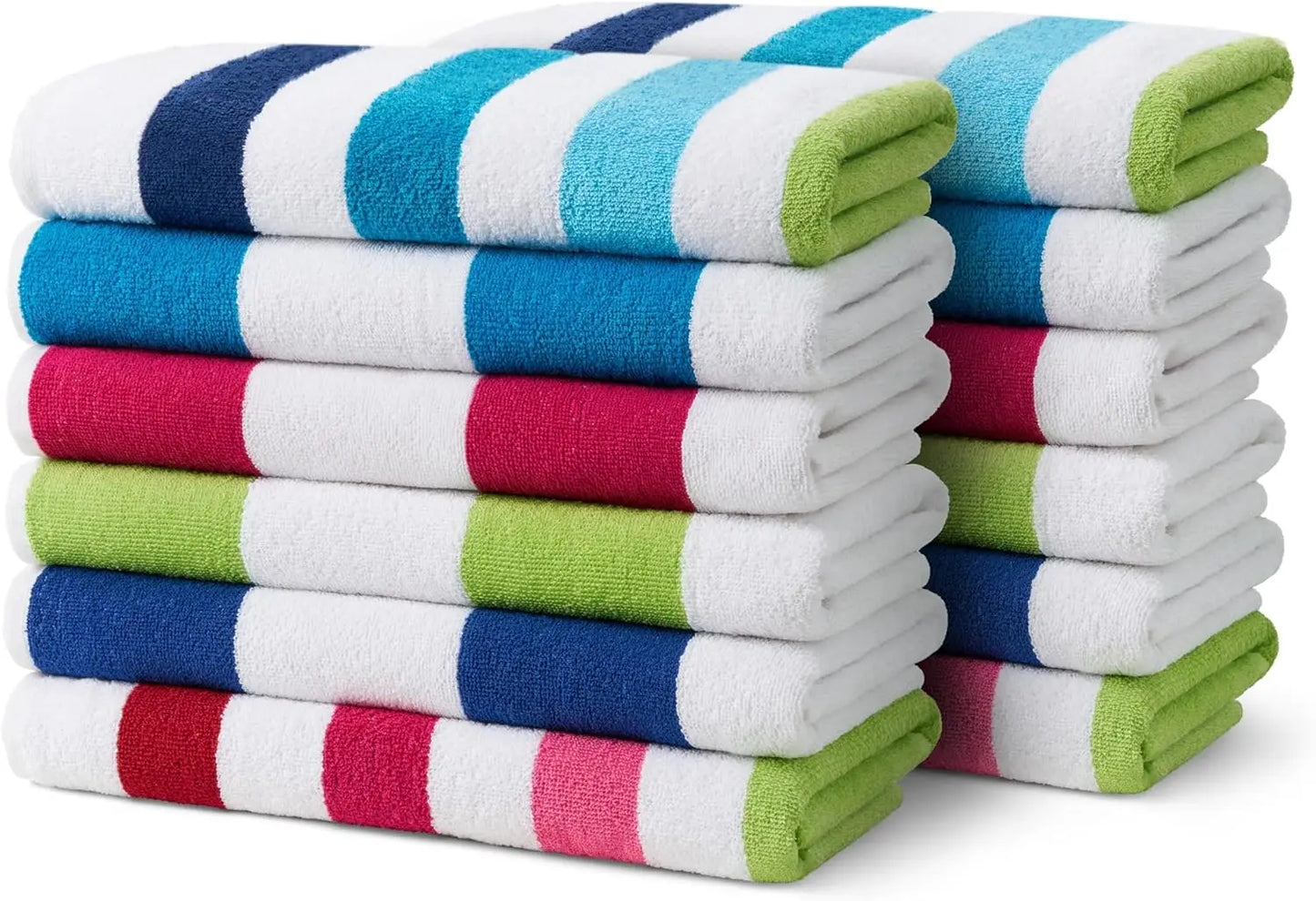 Ben Kaufman Cabana Stripe Beach & Pool Towel - Large Cotton Beach Towel - Soft & Absorbant - Assorted