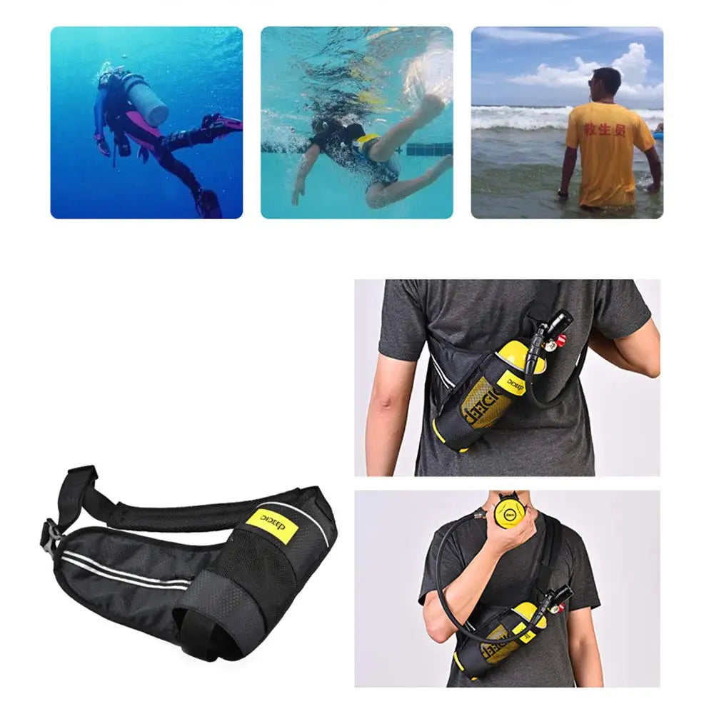 3.0 Cu ft Gas 300Psi Mini Scuba Tank with Backpack Strap, High Pressure Diving Equipment