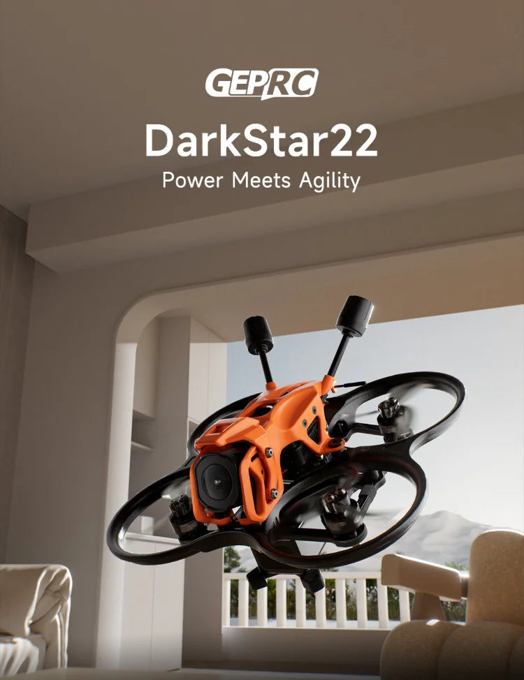 GEPRC NEW DarkStar22 O4 Pro HD Quadcopter/DarkStar22 WTFPV DIY Version PNP, ELRS 2.4G Receiver TAKER F405 20A ELRS2.4 2-4S AIO