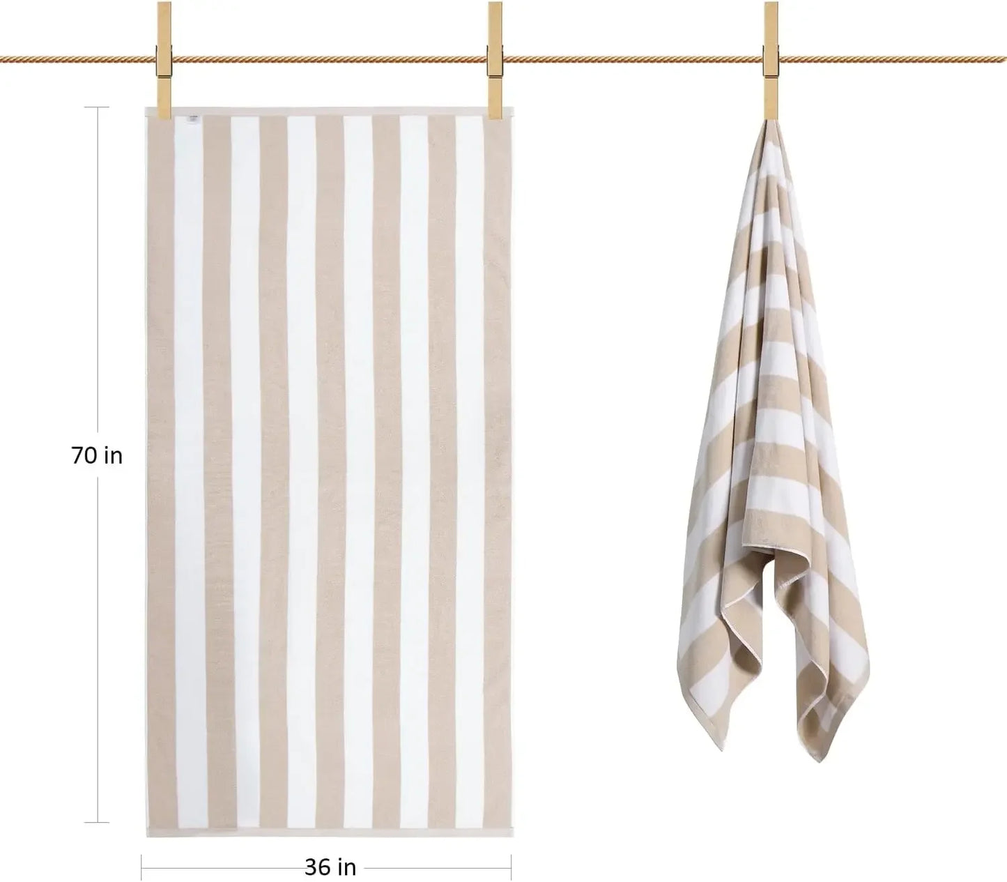 Large Oversized Beach Towel - Big Cotton 36 x 70 Inch Striped Pool Towel, Large Cabana Soft Swimming Towel for Adult Men Women,Chiffon