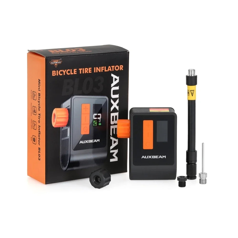 120PSI Mini Bicycle Pump Electric Air Pump Automatic Stop Powerful Portable Digital Inflator with LED for Motorcycle Bike Tires