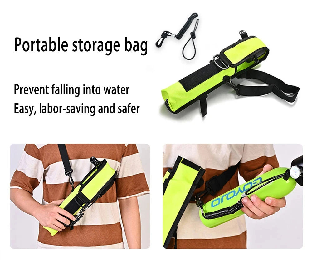 GOYOJO Mini Scuba Tank 0.5L with Pump Reusable Scuba Diving Cylinder Kit Gear for Emergency Rescue Boat Cleaning 3000 PSI