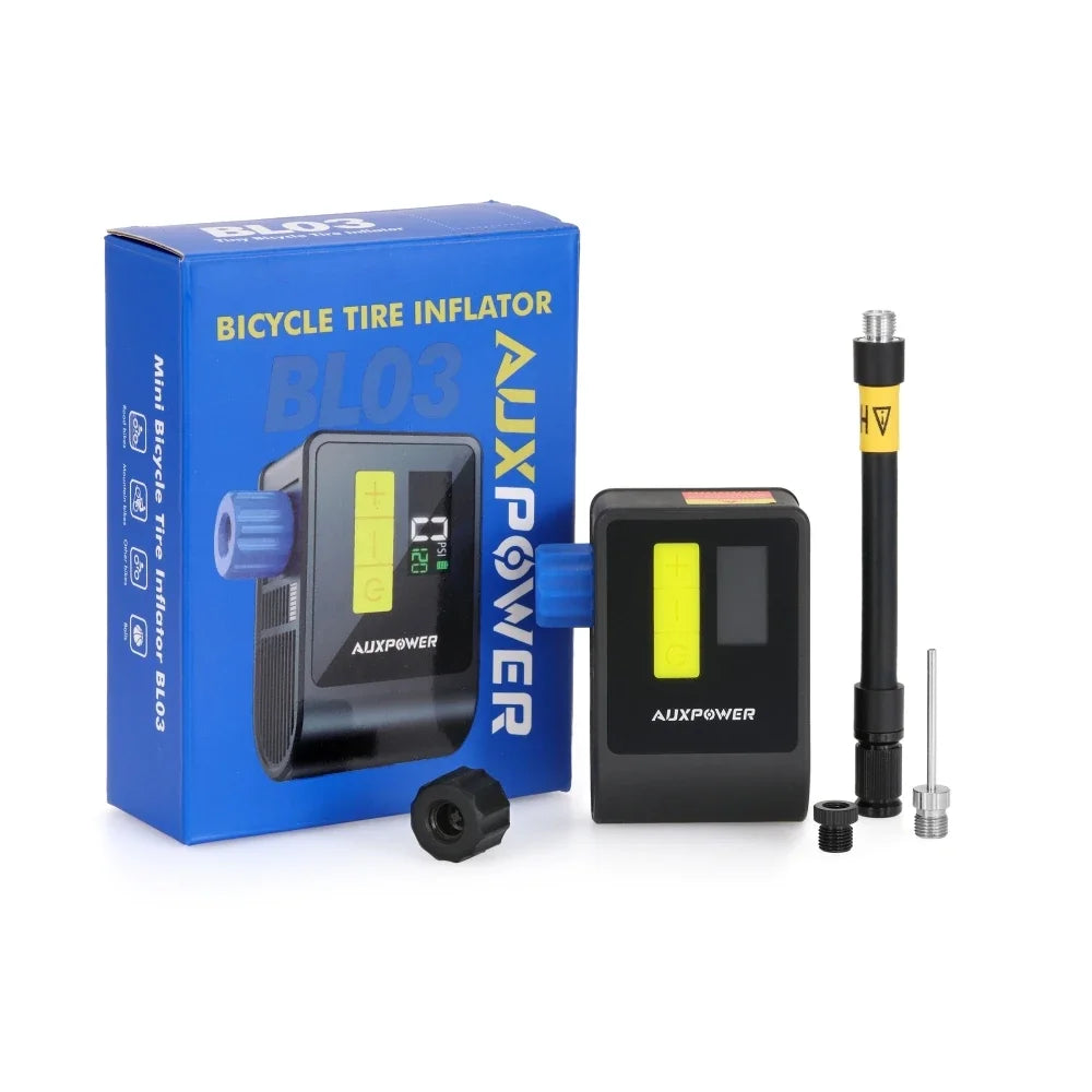120PSI Mini Bicycle Pump Electric Air Pump Automatic Stop Powerful Portable Digital Inflator with LED for Motorcycle Bike Tires