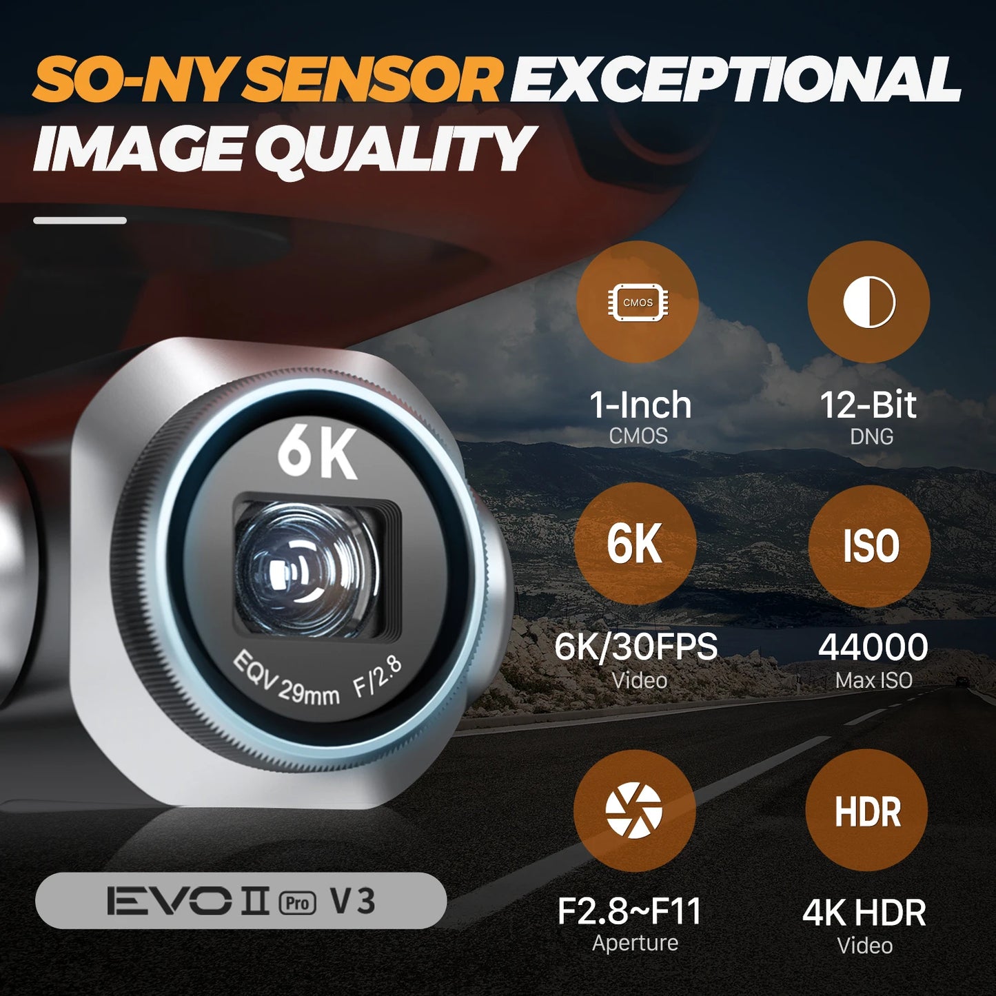 Autel Robotics EVO 2 PRO V3 Drone 1"CMOS 12-Bit 6K HDR Video Moonlight Algorithm 2.0 40 Minutes 15KM Transmission AI Recognition