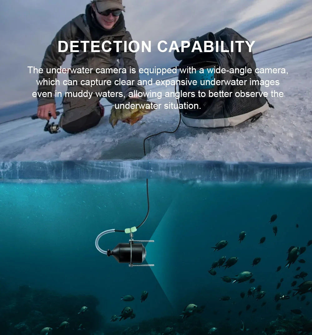 LUCKY Portable Underwater Fishing&Inspection Camera Night Vision Camera 4.3 Inch 20M Cable for Ice/Sea