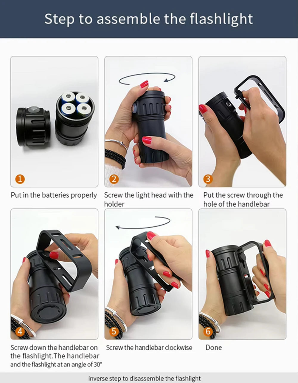 Professional Underwater Photography Light 27 LED Highlight Lamp 20000Lumens Diving Flashlight 100M Waterproof Video Camera torch
