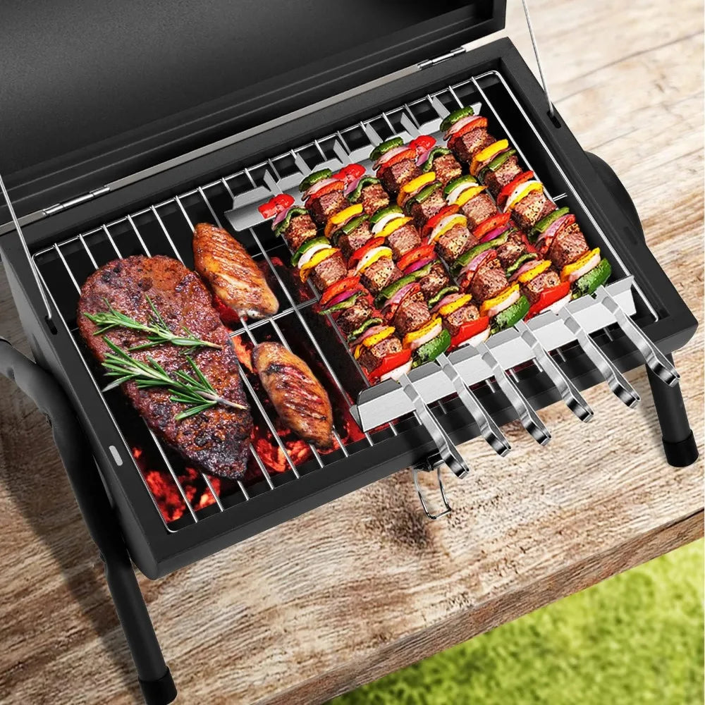 Portable Charcoal Tabletop Grill Compact Outdoor BBQ Smoker for Backyard Camping Picnic Beach Cooking
