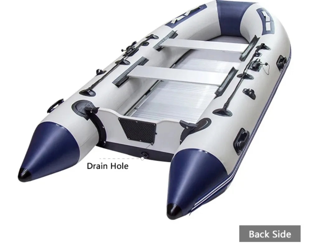 5–6 Person Inflatable Assault Boat 3.8m PVC Fishing Raft with Aluminum Floor, Anti-Collision Design & Rowing Accessories 2025