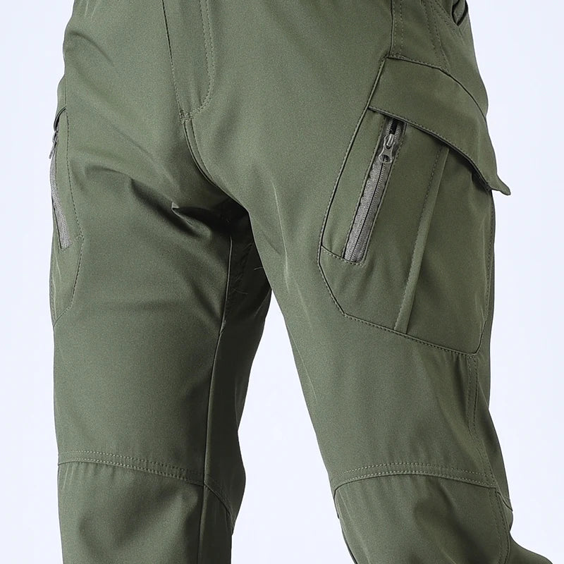 2pcs Men's Solid Color Cargo Pants, Breathable Comfy Outdoor Tactical Pants With Multi Pockets For Hiking Trekking Traveling