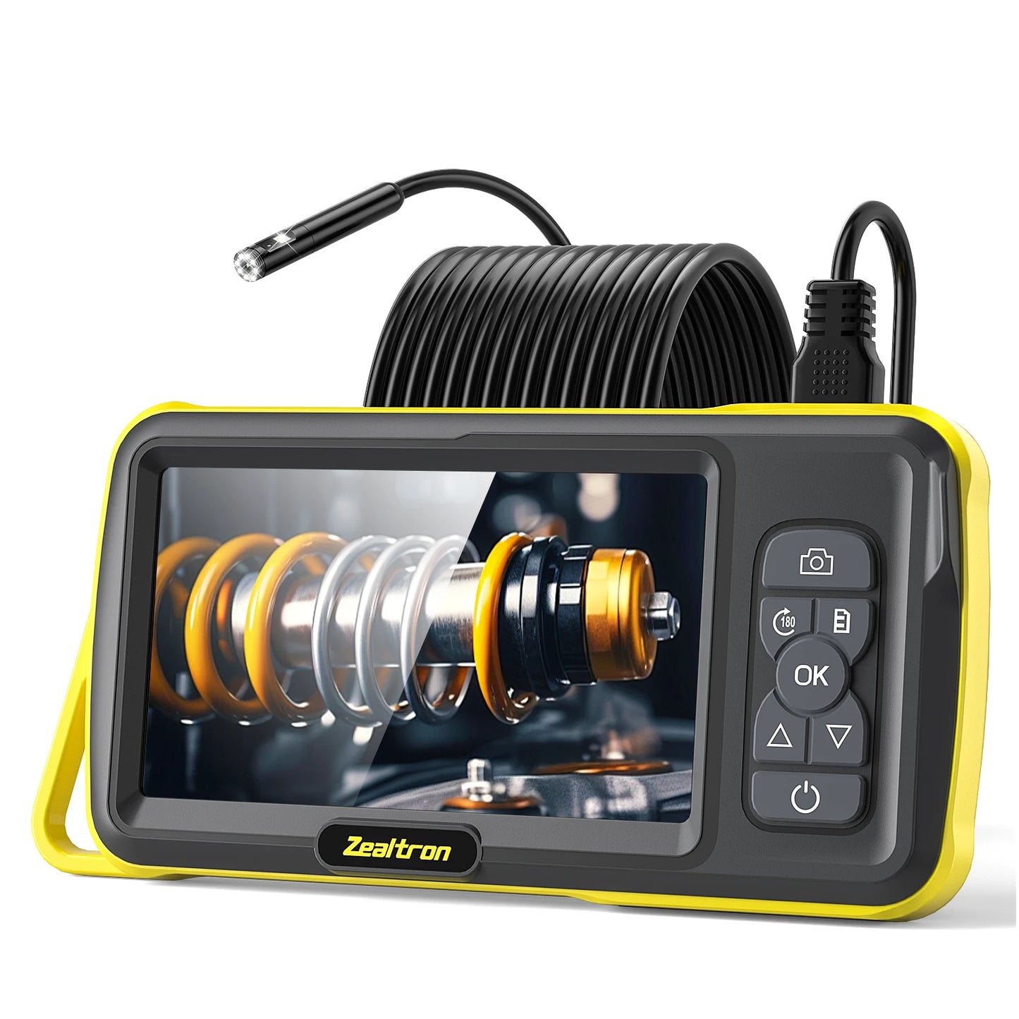 5'' IPS Screen Industrial Endoscope Video Dual Camera Pipe Car Inspection Borescope HD1080P 8mm USB Waterproof Probe with LEDs