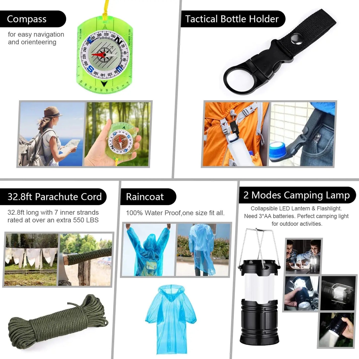 151-Piece Emergency Survival Kit with First Aid Gear, Tactical Tools for Outdoor Camping, Earthquake & Adventure Safety