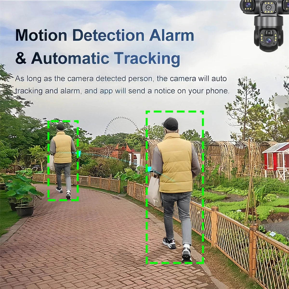 15MP 8K Wifi HD Camera Three Lenses Solar ip Camera Outdoor Wireless Waterproof PIR Night Vision AI Human Tracking Surveillance